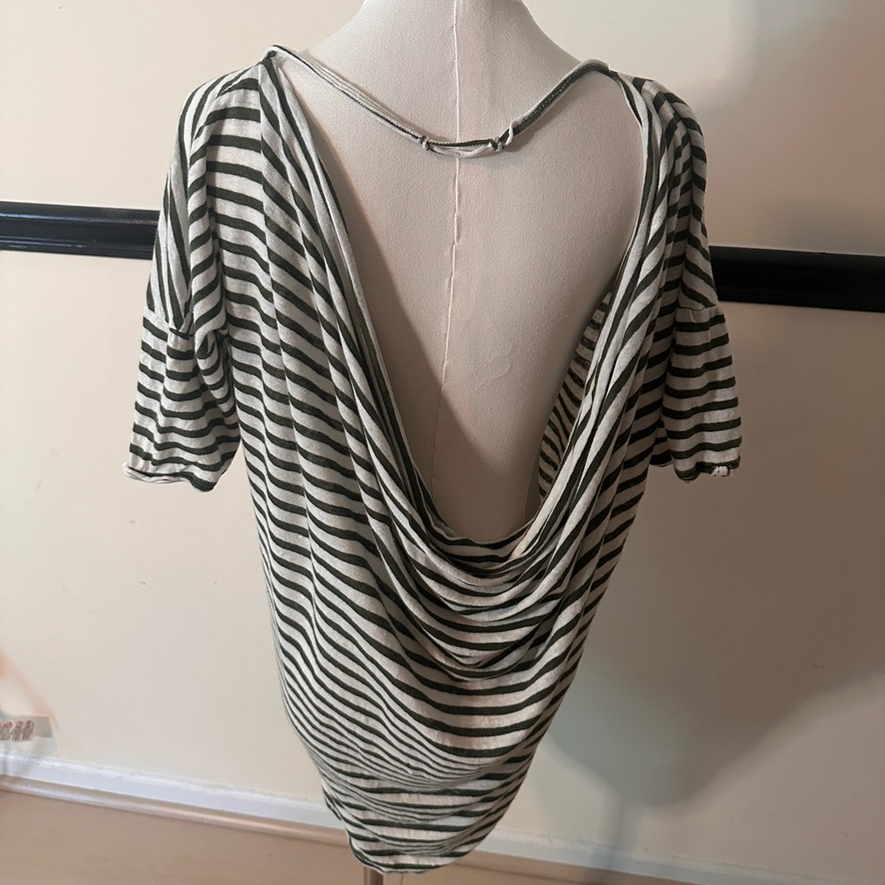 MAXSTUDIO Striped Open Back Swim Cover-Up | Size M